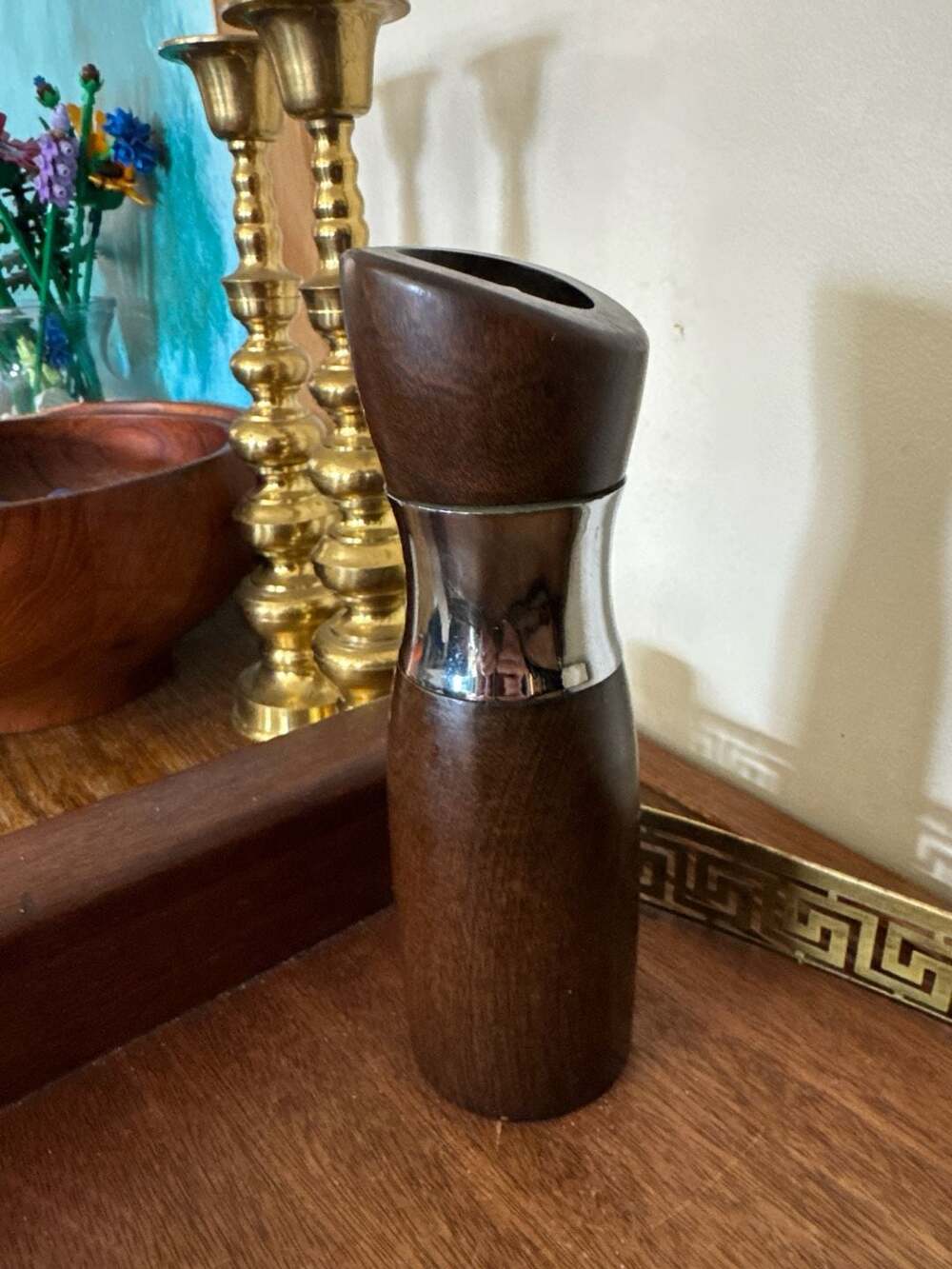 Trudeau Aristo Dark Wood and Chrome Pepper Mill